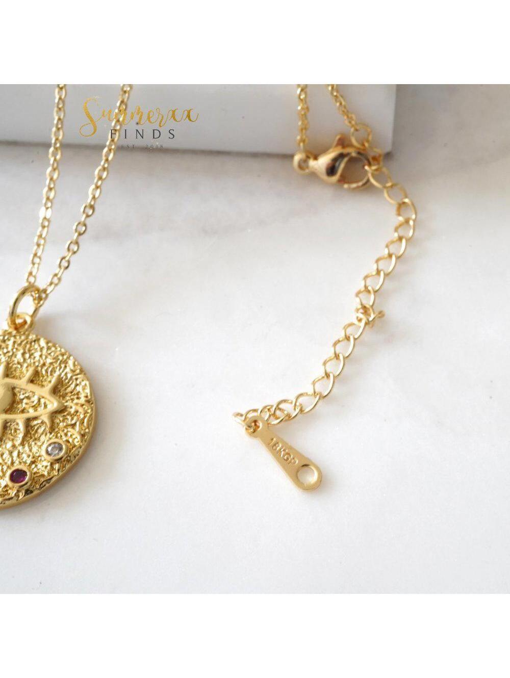 Anthropologie Evil Eye Talisman Medallion Necklace - Picture 4 of 5